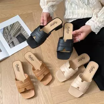 Летняя новая женская верхняя одежда, классные модные тапочки 36-37 чёрный