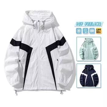 Летняя новинка, большой размер, с капюшоном, солнцезащитный крем, модная брендовая уличная легкая дышащая одежда для пар M белый