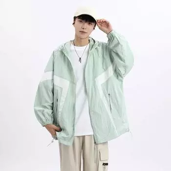 Летняя новинка, большой размер, с капюшоном, солнцезащитный крем, модная брендовая уличная легкая дышащая одежда для пар M белый