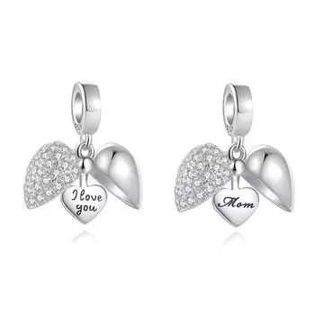 Летняя новинка с открытым сердцем, я люблю тебя, Nan Dad, бусины «сделай сам», подходят оригинальные подвески, серебряный браслет 925, ювелирные изделия, женские аксессуары