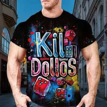 Летняя новинка с рисунком кубиков в стиле хип-хоп с 3D-принтом, мужская футболка с индивидуальным дизайном, уличный тренд, забавный креативный короткий рукав, топ размера плюс S