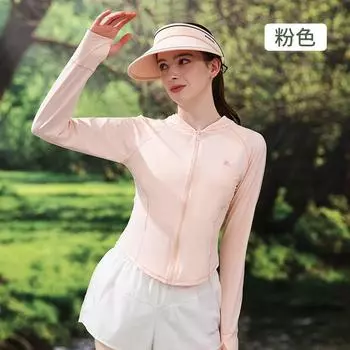 Летняя облегающая солнцезащитная одежда из ледяного шелка, уличная дышащая солнцезащитная одежда с капюшоном для йоги, UPF50 + оригинальная солнцезащитная одежда с ощущением льда M