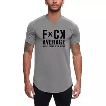 Летняя облегающая удобная дышащая футболка Muscleguys, мужские топы с короткими рукавами для фитнеса и силовых тренировок M чёрный