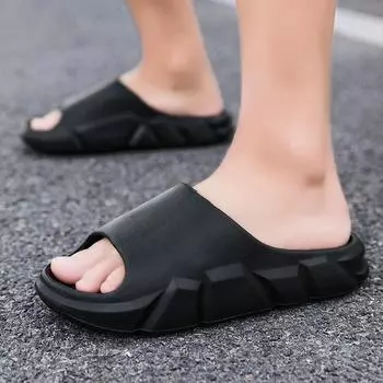 Летняя обувь для активного отдыха, мужские тапочки, простые тапочки, износостойкие для домашнего использования, нескользящие спортивные сандалии для мужчин 36 белый