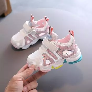 Летняя обувь для мальчиков, детские сандалии, женская детская обувь на мягкой подошве 21 розовый