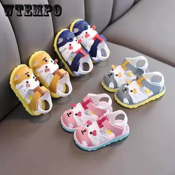 Летняя обувь для малышей 1-2-3 лет, сандалии для малышей, мягкие нескользящие пляжные сандалии, детские дышащие сандалии 21 жёлтый