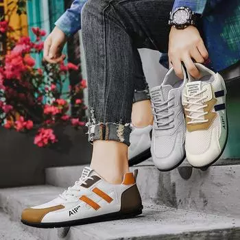 Летняя обувь для мужчин, кроссовки для отдыха на открытом воздухе, повседневная обувь для вождения, дышащая мужская модная спортивная обувь, легкие теннисные туфли 39 серый