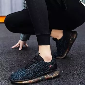 Летняя обувь для мужчин на толстой платформе, дышащая, мужская, повседневная, кроссовки для бега, товары в корейском стиле на распродаже, стильная, для ходьбы 39