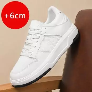 Летняя обувь для мужчин, увеличивающая рост, кроссовки 6 см, мужская модная обувь со скрытыми каблуками, внутренняя высота, спортивная обувь для мужчин, увеличивающая рост, обувь 38 чёрный
