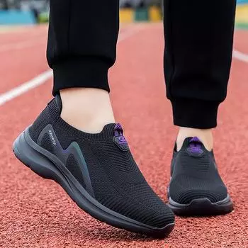 Летняя обувь для пожилых людей, сетчатая, дышащая, с одной педалью, повседневная обувь для ходьбы для среднего и пожилого возраста, нескользящая, легкая, для папы, обувь для мамы 36