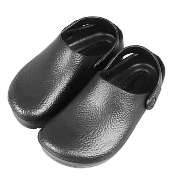 Летняя обувь для шеф-повара из резины EVA черного цвета, дышащая, нескользящая, рабочая обувь для мужчин, для работы в ресторане 38 чёрный