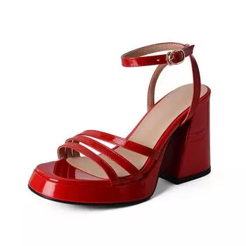 Летняя обувь Krazing Pot из искусственной кожи с открытым носком на очень высоком каблуке, современные модные женские сандалии с пряжкой на щиколотке 34 жёлтый