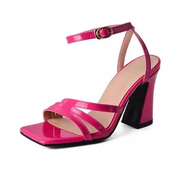 Летняя обувь Krazing Pot из искусственной кожи с открытым носком на очень высоком каблуке, современные модные женские сандалии с ремешками на щиколотке 34 жёлтый