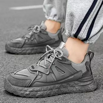 Летняя обувь, новые повседневные мужские туфли на все времена года, кроссовки, модная мужская обувь 39-44 39 серый