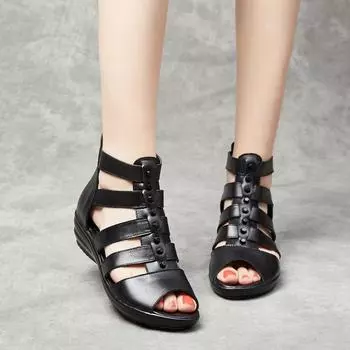 Летняя обувь новые римские сандалии на плоской танкетке с открытым носком сандалии с рыбьим ртом большой размер 42 сандалии женские P45 35 синий