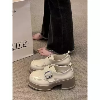 Летняя обувь смешанных цветов с круглым носком, женская обувь на каблуках, оксфорды, мокасины с мехом, повседневные кроссовки на платформе 35