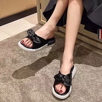 Летняя обувь Тапочки Женская обувь Туфли на толстой подошве на танкетке и пляжные сандалии Женские сандалии. 35 абрикосовый