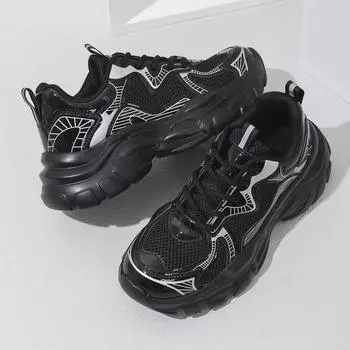 Летняя обувь Универсальная модная обувь Студенческая спортивная обувь для отдыха Толстая подошва Увеличивающая рост спортивная обувь для пап Женская обувь 36