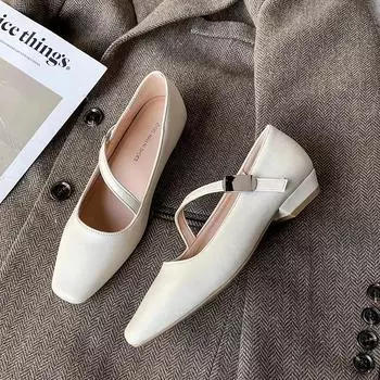 Летняя обувь Женские сабо Платформа Круглый носок Неглубокий нос Черные балетки Универсальные оксфорды Женская обувь 35