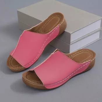 Летняя обувь Женские сандалии Большие размеры Классика Slip On Тапочки Женские туфли на танкетке Базовая обувь для женщин Zapatos De Mujer 36 белый
