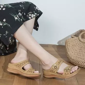 Летняя обувь Женские тапочки Женские повседневные пляжные туфли Дизайнерские шлепанцы Женская обувь 36 чёрный