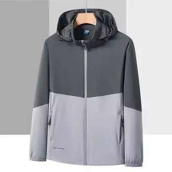 Летняя одежда для активного отдыха, куртка с защитой от солнца, мужской костюм с защитой от солнца Ice Silk, нейлон большого размера L