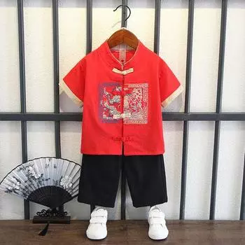 Летняя одежда для девочек и мальчиков, ханбок, костюм в древнем стиле «Тан», мужской и женский костюм для младенцев и детей, летняя одежда в китайском стиле для выступлений 90