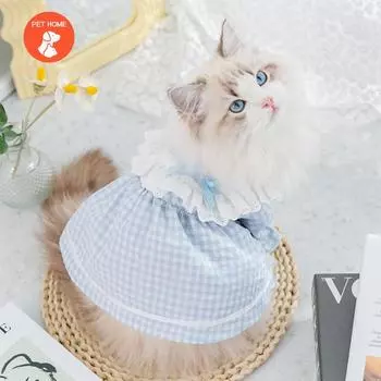 Летняя одежда для домашних животных, милое пальто с принтом, рубашка-рубашка для маленьких и средних собак, кошек, Тедди, французский бульдог, чихуахуа, летняя одежда XS синий