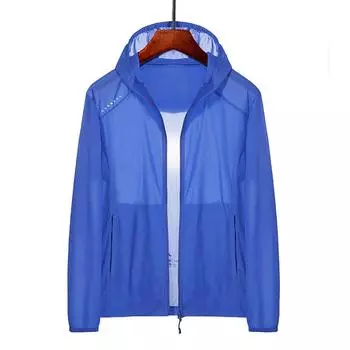 Летняя одежда для пар с защитой от солнца, большие размеры, дышащая, однотонная, быстросохнущая, ветровка для кожи L