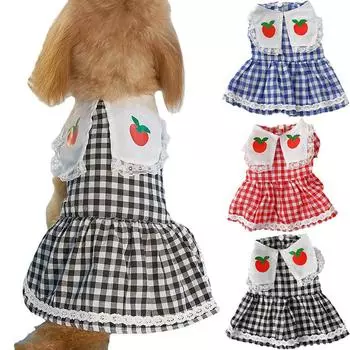 Летняя одежда для щенков, кружевное решетчатое платье для собак, кошек, котят, милое платье принцессы, юбки, плюшевый мишка Бишон, одежда для щенков и кошек S