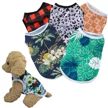 Летняя одежда для собак, мягкая сетчатая футболка для маленьких собак, кошек, пляжный стиль, дышащий жилет для щенков, одежда для чихуахуа, шнауцера, костюм для дорожной вечеринки XS