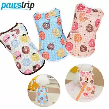 Летняя одежда для собак с D-образным кольцом, дышащий тонкий жилет для собак, футболка для маленьких собак, футболка для щенков, одежда для чихуахуа, Йоркшира, товары для домашних животных XS