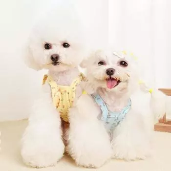 Летняя одежда для собак, впитывающая пот майка с цветочным принтом, жилет без рукавов для собак 2XL жёлтый