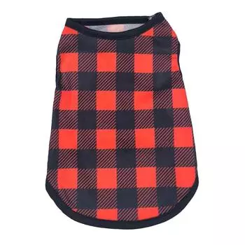 Летняя одежда для собак, жилет для домашних животных для маленьких собак, кошек, модная мягкая футболка с котенком и щенком, дышащая клетчатая футболка для чихуахуа, йоркширские костюмы, одежда XS красный