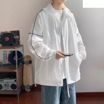 Летняя одежда для защиты от солнца для мужчин, новая модная одежда для защиты от солнца, защита от ультрафиолета, дышащая, легкая куртка с капюшоном для мужчин M