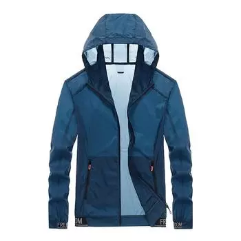 Летняя одежда для защиты от солнца для мужчин, тонкая модная новая куртка с капюшоном, спортивная одежда для защиты от солнца Ice Silk для мужчин M