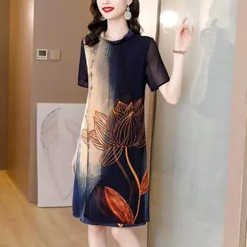 Летняя одежда для женщин среднего возраста, свободные платья для мам больших размеров, Vestidos Elegantes M
