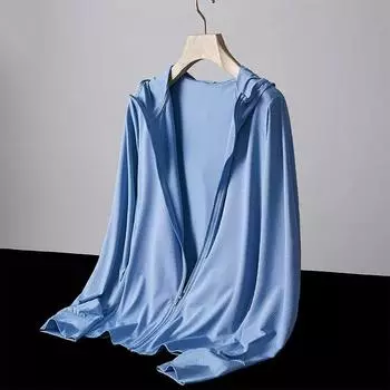 Летняя одежда из ледяного шелка для рыбалки, солнцезащитная одежда для мужчин, дышащая тонкая рубашка с защитой от ультрафиолета, походные куртки, быстросохнущее пальто для пар 2XL серый