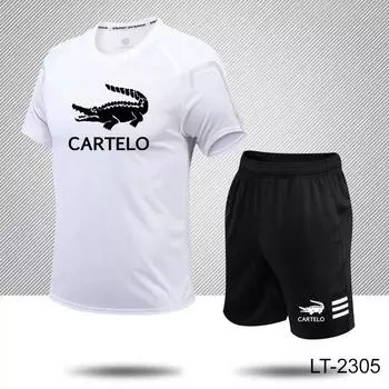 Летняя одежда, комплект спортивной одежды, комплект из двух предметов, футболка, шорты, брендовая спортивная одежда, мужские спортивные костюмы для бега