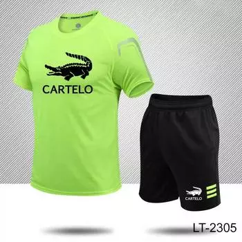 Летняя одежда, комплект спортивной одежды, комплект из двух предметов, футболка, шорты, брендовая спортивная одежда, мужские спортивные костюмы для бега