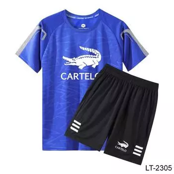 Летняя одежда, комплект спортивной одежды, комплект из двух предметов, футболка, шорты, брендовая спортивная одежда, мужские спортивные костюмы для бега M зелёный