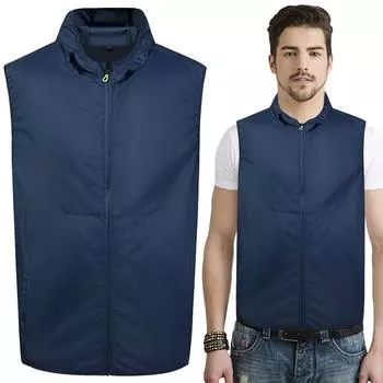 Летняя одежда с кондиционером для мужчин и женщин, прохладный жилет, одежда для походов при высоких температурах, рабочий жилет для рыбалки 5v чёрный