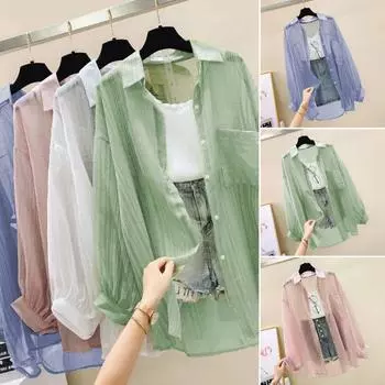 Летняя одежда, тонкие куртки, свободная универсальная одежда, женский шифоновый кардиган с длинными рукавами XXXL белый