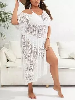 Летняя однотонная блузка-бикини с v-образным вырезом размера плюс, женская эстетичная повседневная свободная одежда с короткими рукавами и открытыми плечами, женская винтажная одежда с открытой вилкой и открытыми плечами One Size чёрный