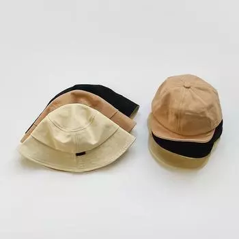 Летняя однотонная детская шапка с мягкими полями из хлопка для мальчиков и девочек, бейсболка, повседневная детская кепка от солнца, детская кепка с козырьком бежевый