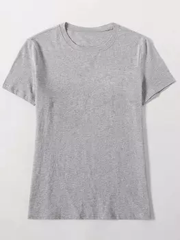 Летняя однотонная дышащая женская футболка с коротким рукавом, новая модная спортивная дышащая футболка, женская простая и универсальная S чёрный