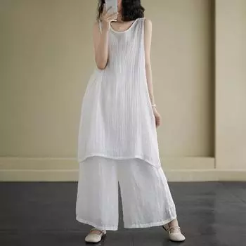 Летняя однотонная рубашка Johnature, простая, водонепроницаемая, тонкая, внутренняя, майка, базовый слой, длинные топы One Size белый