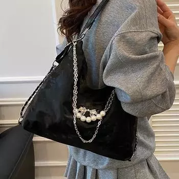 Летняя однотонная сумка-тоут, высококачественная сумка через плечо большой вместимости, простая универсальная сумка через плечо, женская сумка для поездок на работу