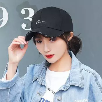 Летняя однотонная унисекс-шляпа с вышивкой для женщин в корейском стиле с надписью «Бейсболка» белый