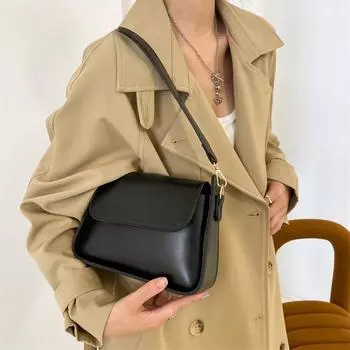 Летняя однотонная женская сумка из искусственной кожи с клапаном, сумка на плечо, модная женская сумка подмышками и кошелек, модная сумка подмышками
